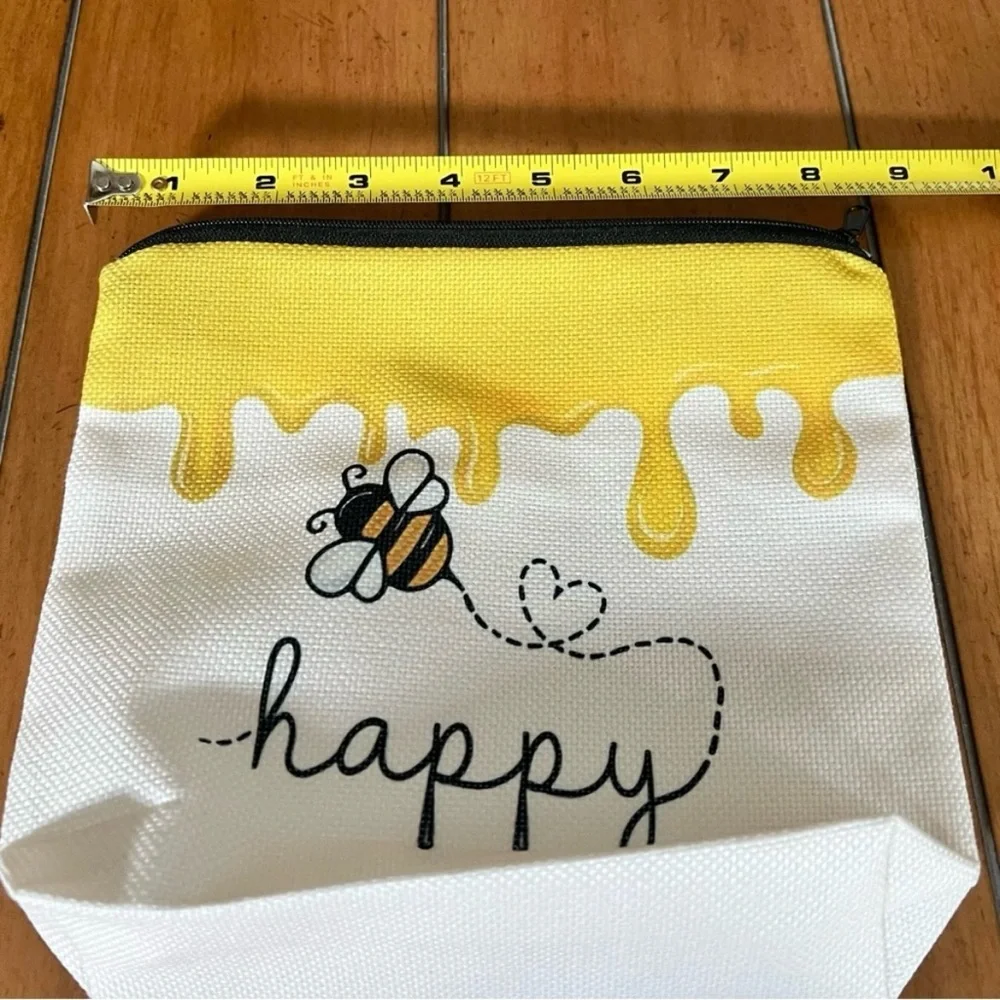 Bee Happy Design Cosmetic Zippered Pouch